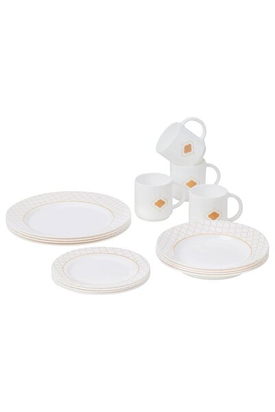 IKEA KALASBRA 16-piece service, gold-colour