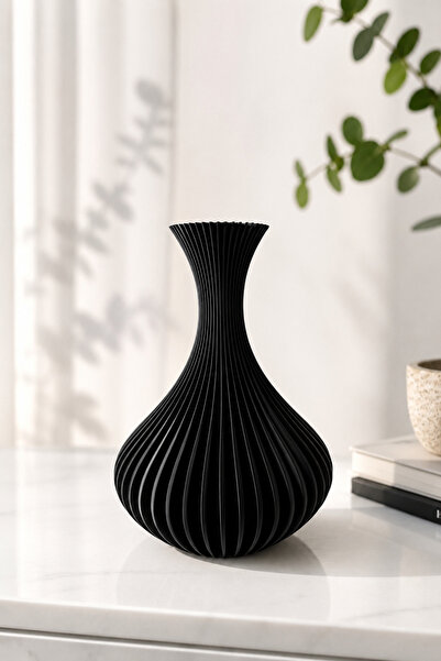 OKA Kırılmaz Yüksek Kaliteli 3D Modern Tasarım Dekoratif 22 cm Vazo
