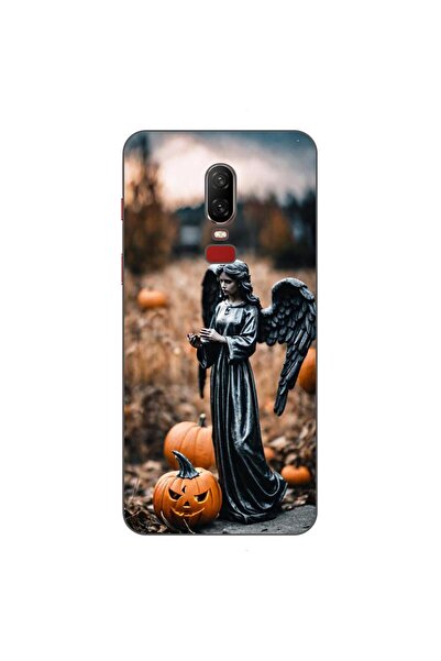 OEM Husa compatibila cu OnePlus 6 Silicon Gel Tpu Model Halloween Dovleacul I...