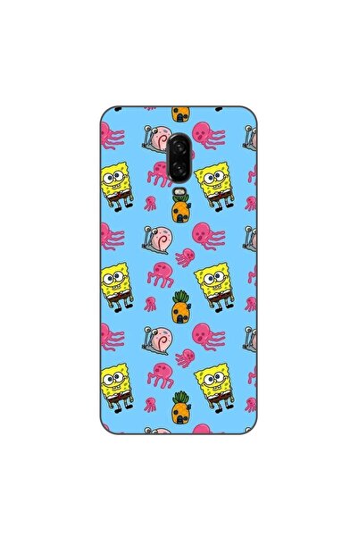 OEM Husa compatibila cu OnePlus 6T Silicon Gel Tpu Model Spongebob Pattern