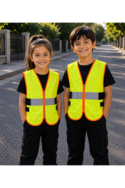 Teknik Reflektörlü Fermuarlı Mühendis Yelek ( yandan ayarlamalı bantlı)