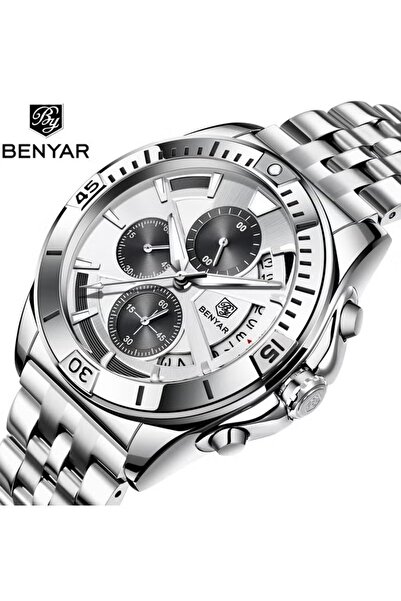 Benyar Watches for Men Watch Quartz Luxury Stainless Steel Water Resistant Ch...