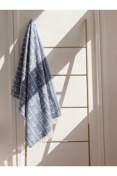 LC Waikiki Rmz Gi̇yi̇m Farkiyla Anchor Embroidered Peshtemal Towel 90X165 cm