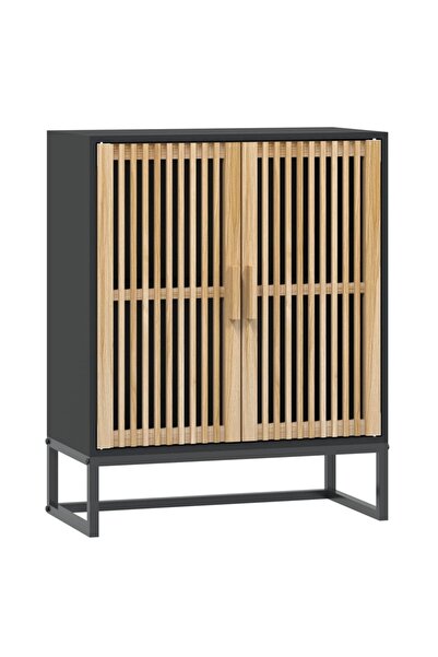 vidaxl Servantă, negru, 60x30x75 cm, lemn prelucrat