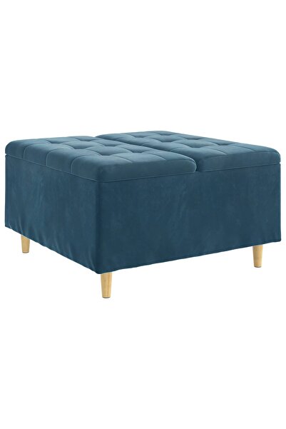vidaxl Ottomană de depozitare albastru 80 x 80 x 45 cm Catifea