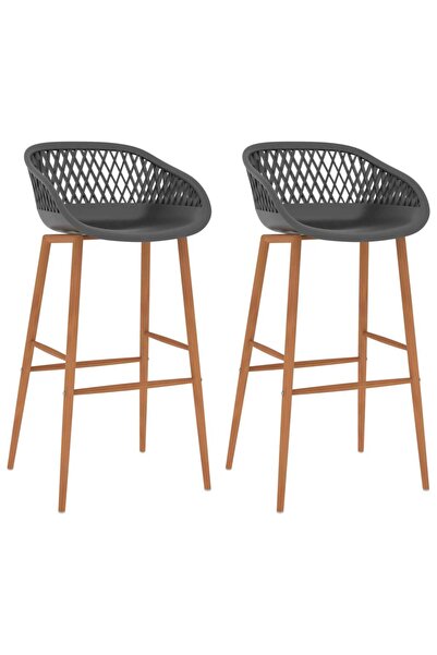 vidaxl Bar stools, 2 pcs., grey