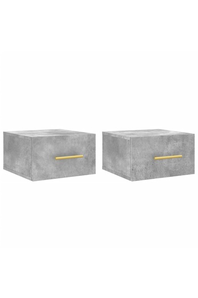 vidaxl Noptiere montate pe perete 2 buc. gri beton 35x35x20 cm