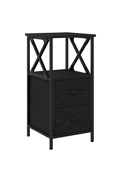 vidaxl Dulap de noapte Stejar Negru 34 x 35,5 x 70 cm Lemn compozit