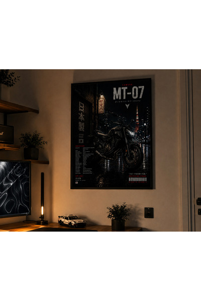 dwarıa Yamaha MT-07 Tokyo Nights Poster