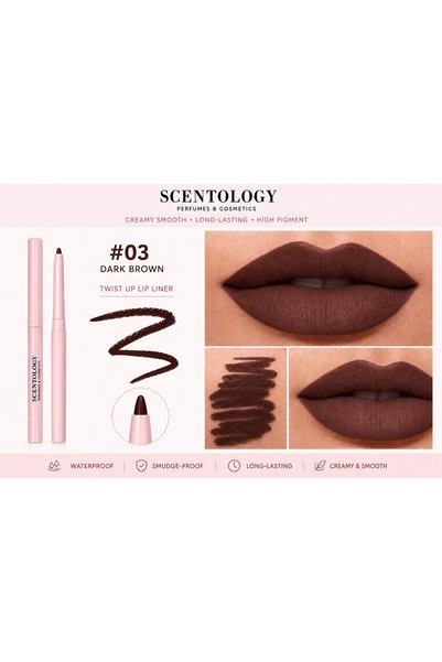 Scentology Doctor of perfums SCENTOLOGY Twist Up Lip Liner – Dark Brown #03