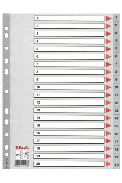 Esselte Divizoare index din plastic 1-20