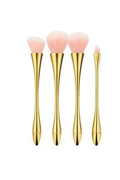 MIMO Set 4 Pensule Aurii pentru Machiaj - Makeup Brush Golden, 4 buc