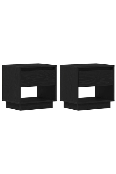 vidaxl Noptieră 2 pcs Stejar Negru 45 x 34 x 44 cm Lemn compozit