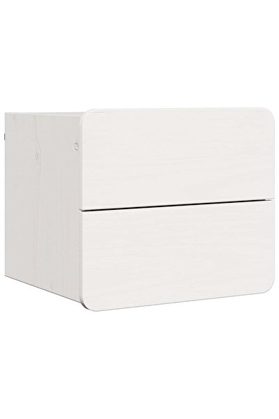 vidaxl Noptieră cu sertar Alb 39 x 34 x 33 cm Lemn masiv de pin