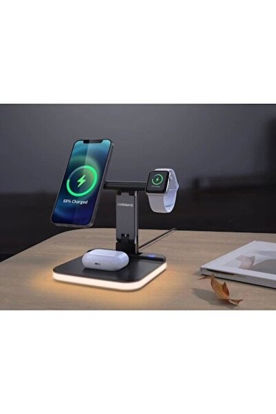 LUXEMATE Încărcător wireless, Stație de încărcare 3-în-1, ÎNCĂRCĂTOR RAPID 15...