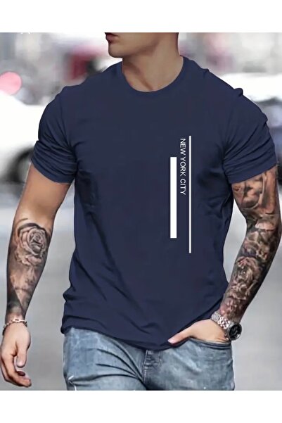 NIGRUM PARDUS New York City Printed 100% Cotton New Season Plus Size Men's T-...