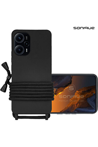 Other Sonique Back Cover Silicone 0.5mm with Strap Black (Poco F5 / Redmi Not...