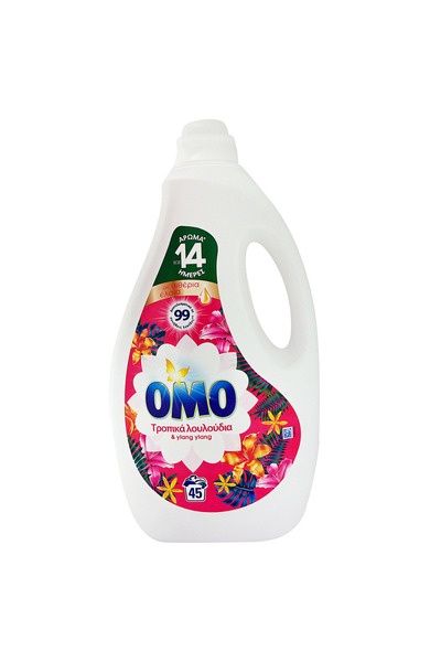 Omo Detergent Lichid pentru haine Flori Tropicale, 45 spalari, 2.25 L