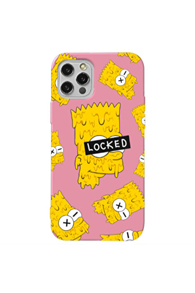 Other Apple iPhone 13 Pro Bart Simpson Pink Colored Silicone TPU Θήκη