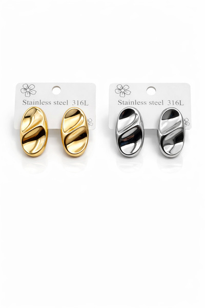 Bozhi Earrings Steel Silver Daily Elegance