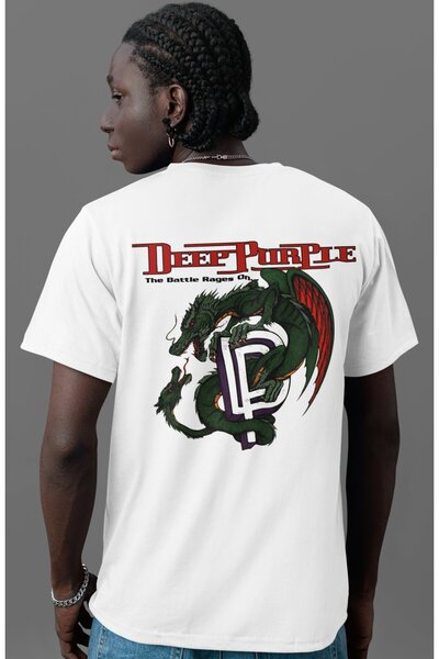 SEVBANO Deep Purple Rock Metal Music Band Back Printed Unisex Oversize T-Shirt