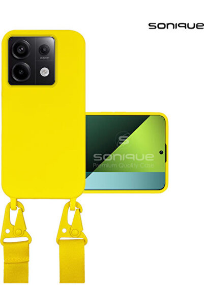Other Sonique Πίσω Κάλυμμα Σιλικόνης 0.5mm με Λουράκι Κίτρινο (Redmi Note 13 ...