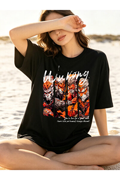 Fleck Womens T Shirts Monkey King Warrior Design Casual Streetwear Style