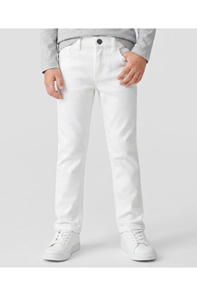 Pine kids Denim Woven Full Length Washed Jeans - White