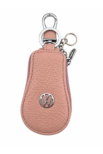 OEM Premium powder pink VW car key case made of eco- Leather with zipper and ...