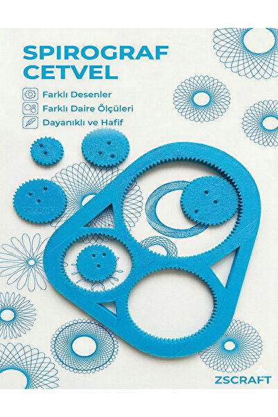zscraft Spirograf Cetvel 3 Bölmeli