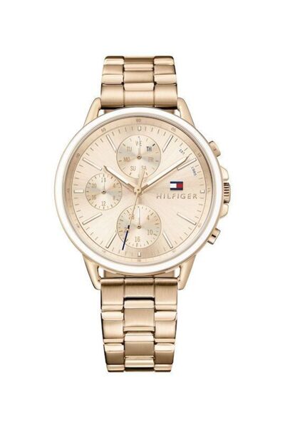 Tommy Hilfiger Carly Ρολόι Χρονογράφος με Μεταλλικό Μπρασελέ σε Ροζ Χρυσό χρώ...