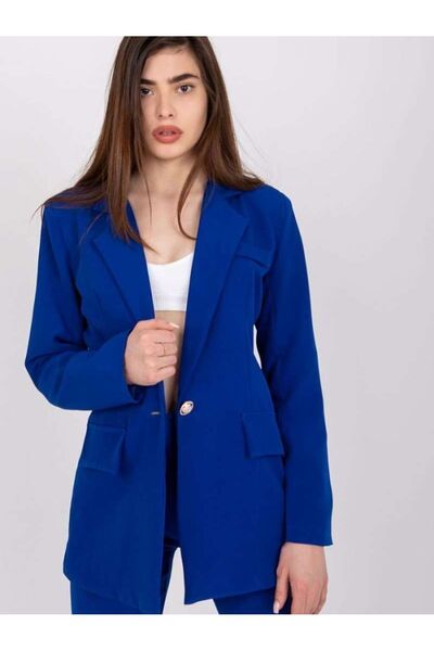 Italy Moda X Γυναικείο Μεσάτο Σακάκι Μπλε 164603 DHJ-MA-15556.22 - 2XL