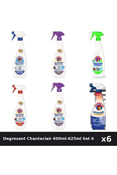Chanteclair Set 6 Degresant Universal 600ml + Anticalcar 625ml - 6 Arome