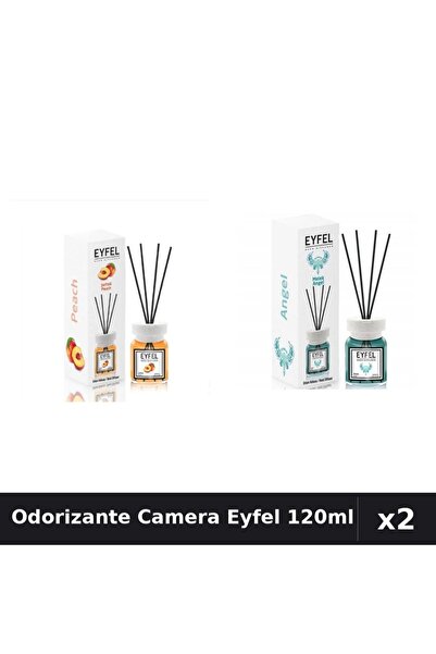 Eyfel Set 2 Odorizante Camera cu Betisoare - Angel, Piersica 120ml Parfum Intens