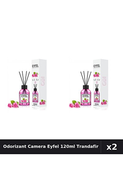 Eyfel Set 2 Odorizante Camera cu Betisoare Trandafir 120ml - Parfum Intens