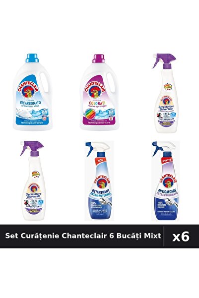 Chanteclair Set 6 Detergent și Degresant - Bicarbonat, Color, Lavanda, Mosc A...