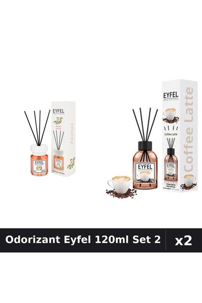 Eyfel Set 2 Odorizant Camera cu Betisoare - Acacia, Cafea 120ml Parfum Intens