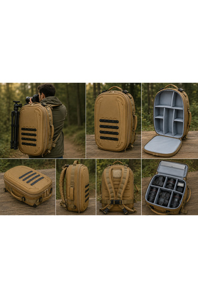AMFİBİ Photo Bag Haki Fotoğrafçılık ve Kamera Ekipman Çantası – Laptop, DSLR,...