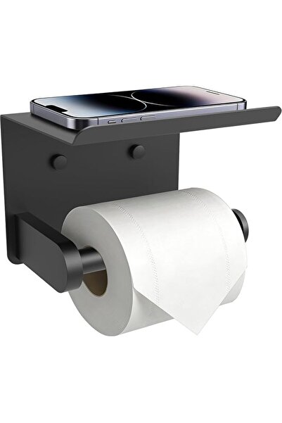 The Bros Toilet Paper Holder with Shelf Adhesive or Screw Bathroom Toilet Pap...