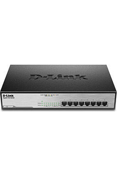 D-Link DGS-1008MP Μη διαχειριζόμενος διακόπτης L2 PoE+ με 8 θύρες Gigabit Eth...