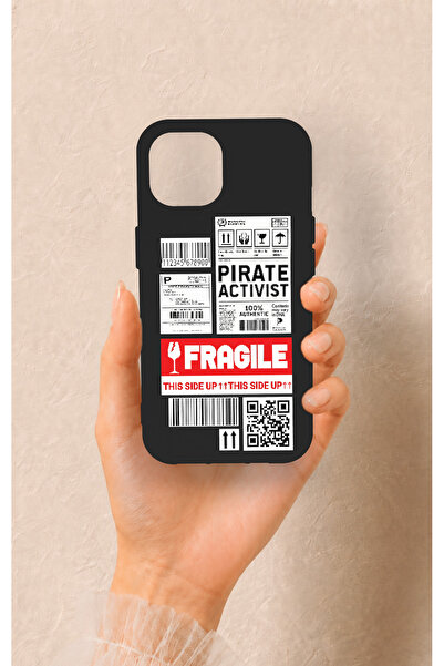 Vip Case iPhone 15 Uyumlu Fragile Desenli Silikon Kılıf