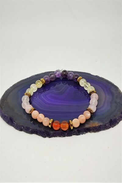 Generic Brand Certified 6 mm Aries Zodiac Natural Stone Bracelet
