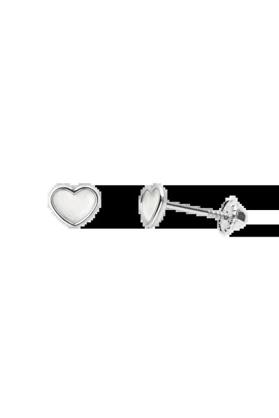 Lisa&Co. Cercei Aur cu filet Enamel Heart Aur alb