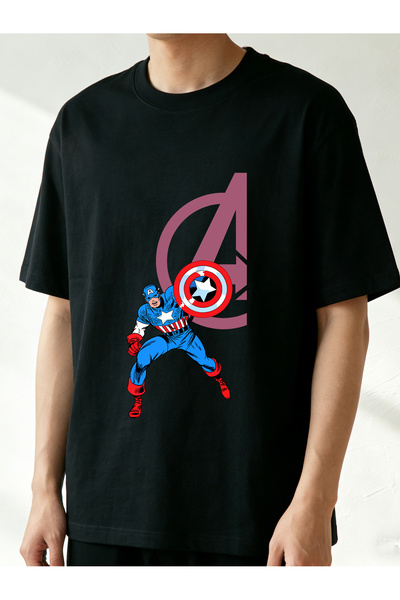 SAUDI DISNEYLAND disneyland MARVEL Men and Women's 100% Cotton T-Shirt - Over...