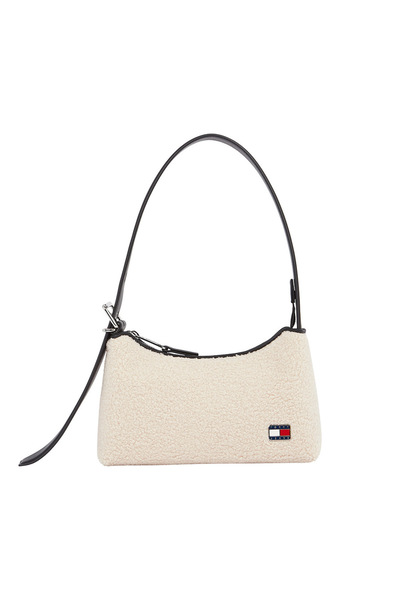 Tommy Hilfiger Γυναικεία Sherpa Τσάντα Ώμου Μπεζ Tommy Jeans AW0AW18011-YBH