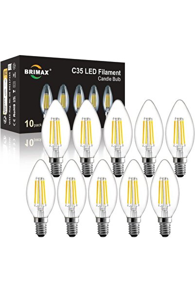 BRIMAX Pachet de 10 becuri LED dimabile de 6 W, soclu E14, alb cald 2700 K, 6...
