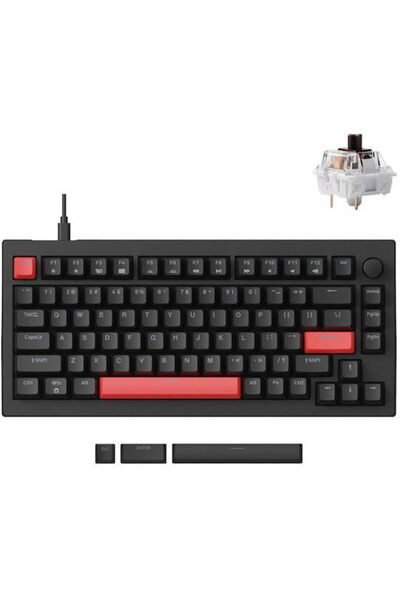 Keychron Lemokey X4-A3 QMK X4-A3 Μηχανικό πληκτρολόγιο gaming 75% με καφέ δια...
