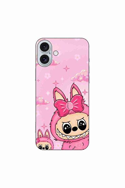 OEM Husa compatibila cu Apple iPhone 16 Plus Silicon Gel Tpu Model Labubu Pin...