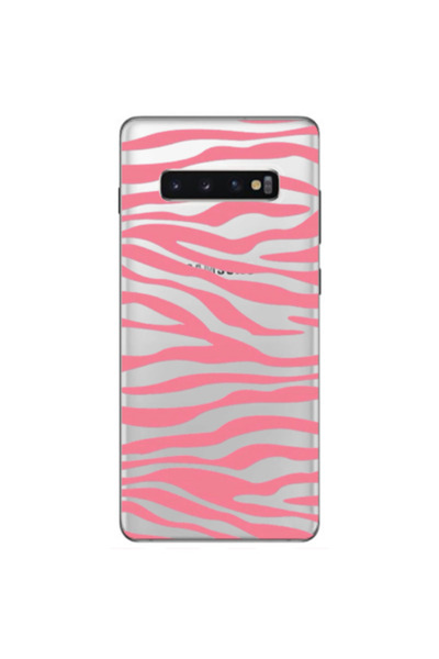 Other Samsung S10 Plus Pink Zebra Transparent Silicone TPU Θήκη