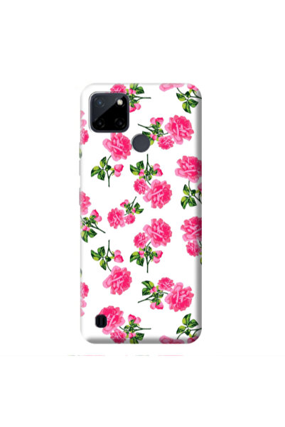 Other Realme C25Y Roses White Transparent Silicone TPU Θήκη